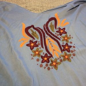 Sky Blue Embroidered Kimono/Wrap